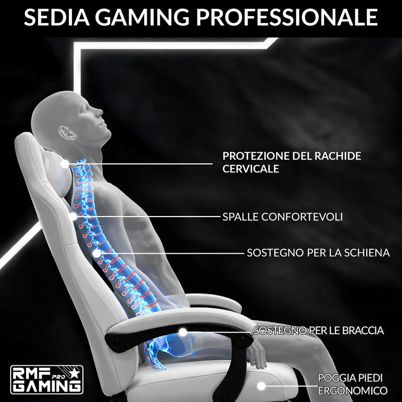 SEDIA DA GAMING COLORE BIANCA