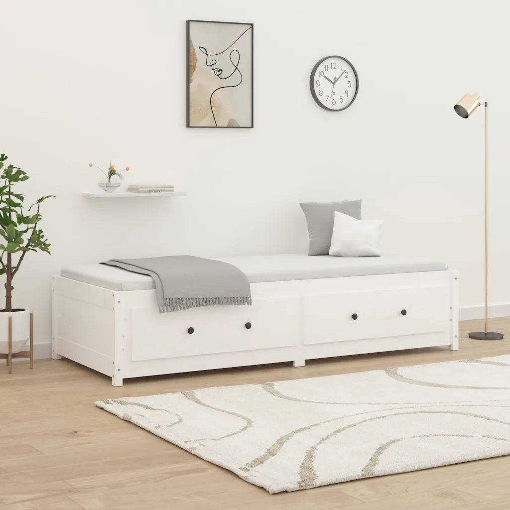 Dormeuse senza Materasso-Divano Letto-Struttura Letto Bianca 80x200 cm Legno Massello Pino 897616