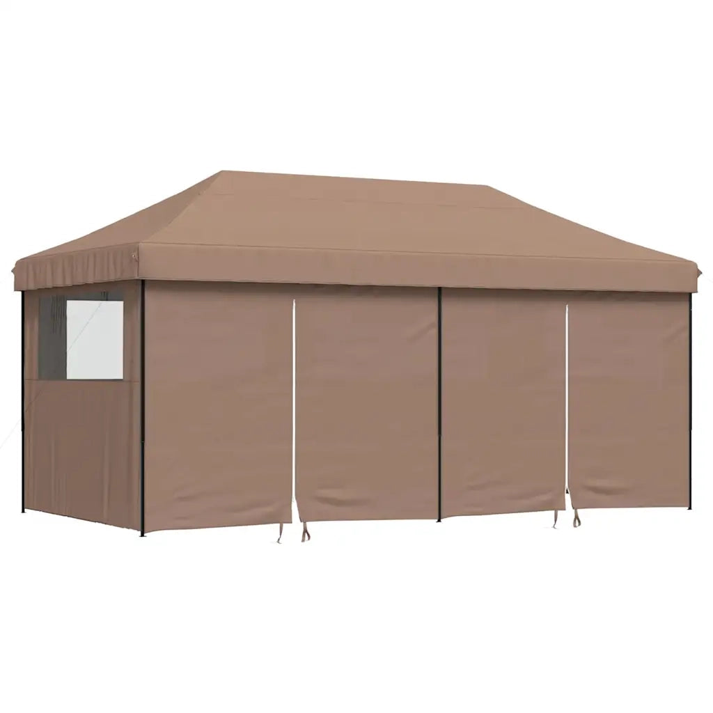 Tendone per Feste Pieghevole Pop-Up con 4 Pareti Marrone 4004956