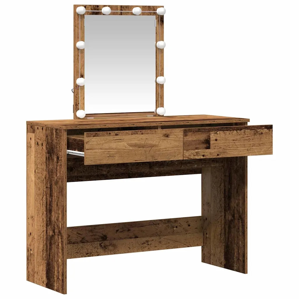 Tavolo da Trucco con cassetto Legno vecchio 100 x 40 x 130 cm 868840
