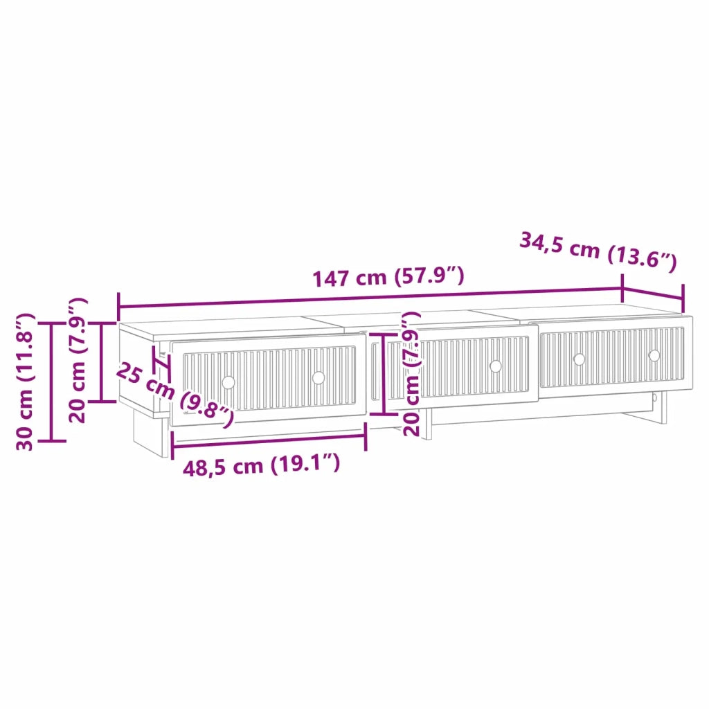 Mobile TV | Armadietto TV | Mobile Porta TV Grigio Sonoma 147 x 34,5 x 30 cm Legno ingegnerizzato