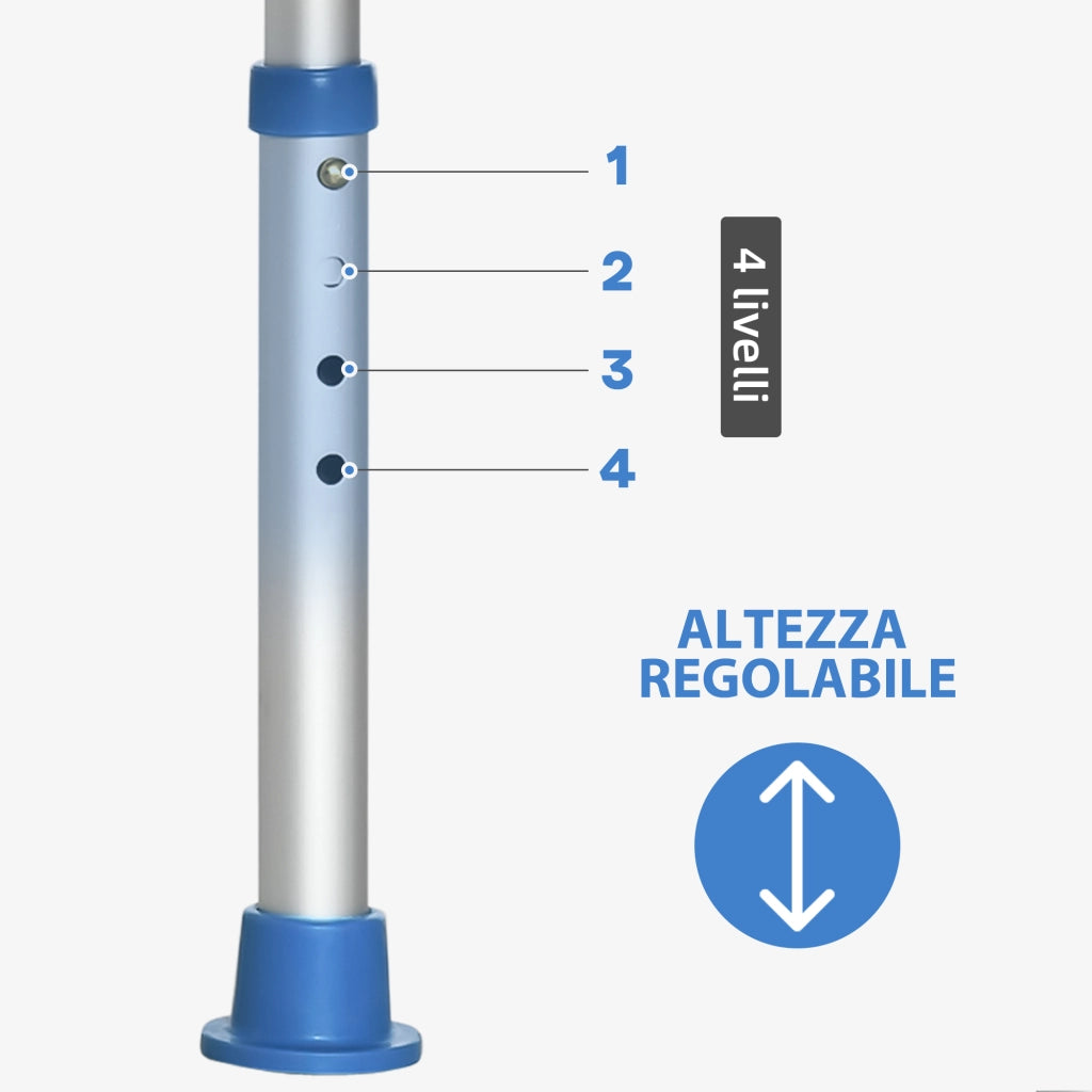Sgabello Doccia Regolabile ¨C Xylo ¨C Alluminio Blu Antiscivolo