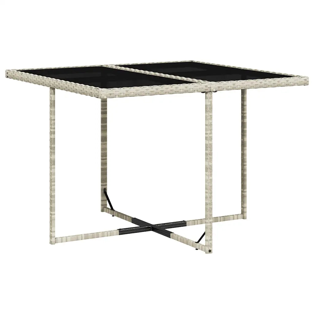 Set Pranzo da Giardino 9pz con Cuscini Grigio Chiaro Polyrattan 3210959