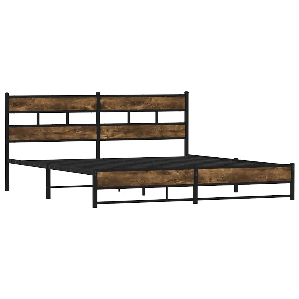 Giroletto senza Materaso in Metallo Rovere Fumo 180x200 cm