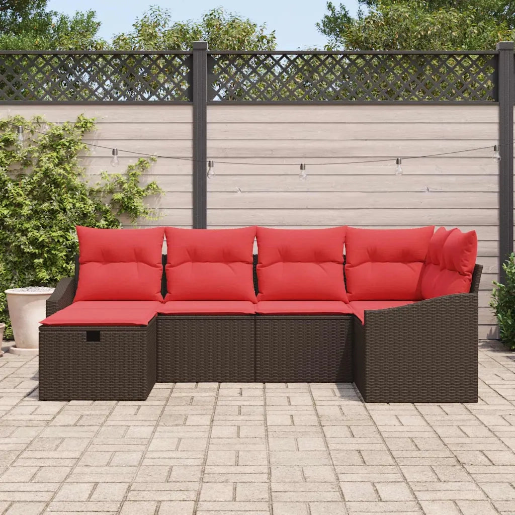 Set di divani 6 pz Marrone polyrattan 3359283