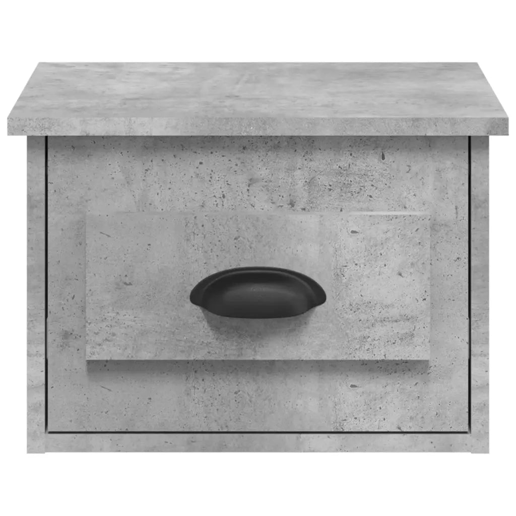 Set di 2 Comodini | Armadio da Notte | Mobiletto da notte a Parete Grigio Cemento 41,5x36x28 cm