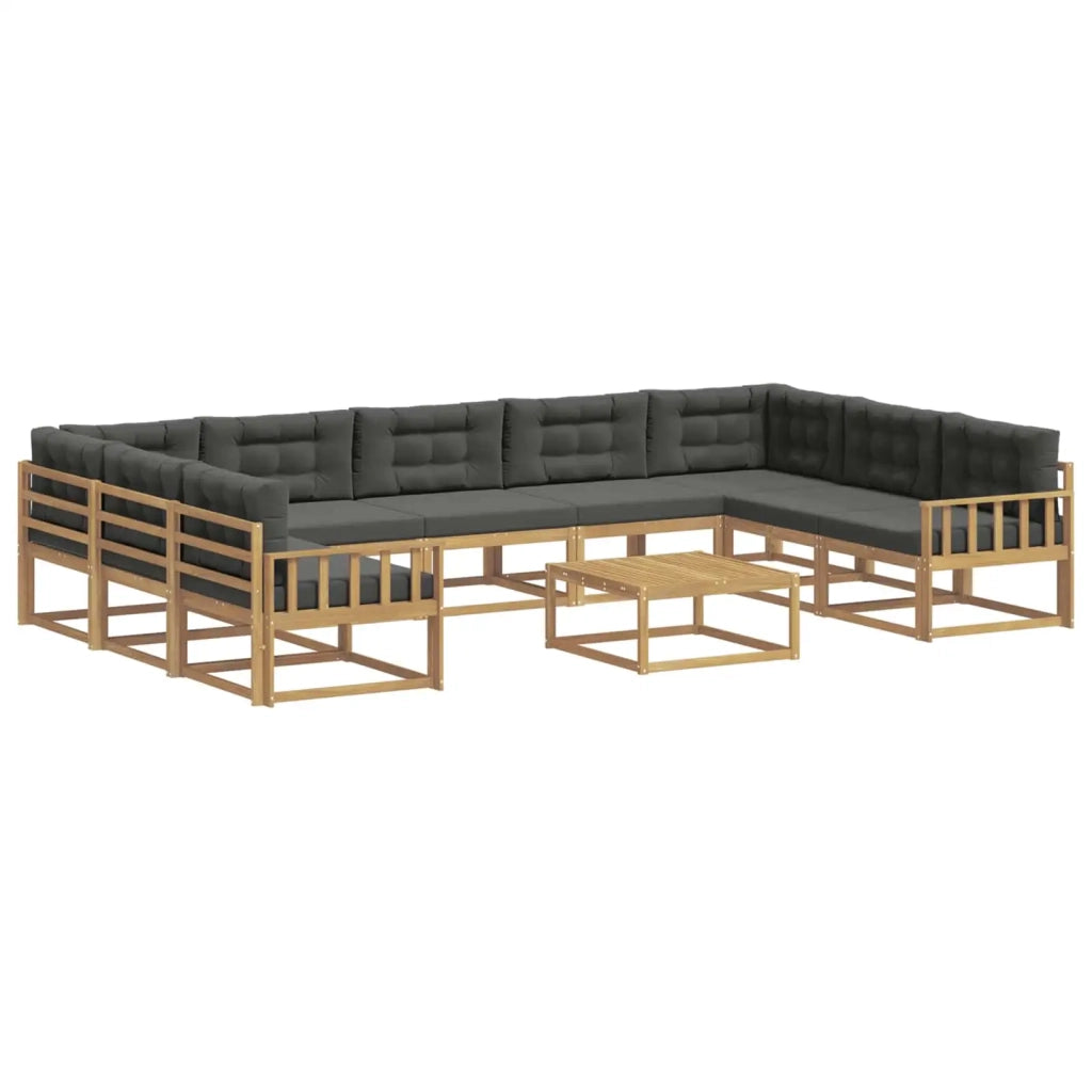 Set di divani da esterno con cuscino 10 pcs Bianco e Antracite 3387066
