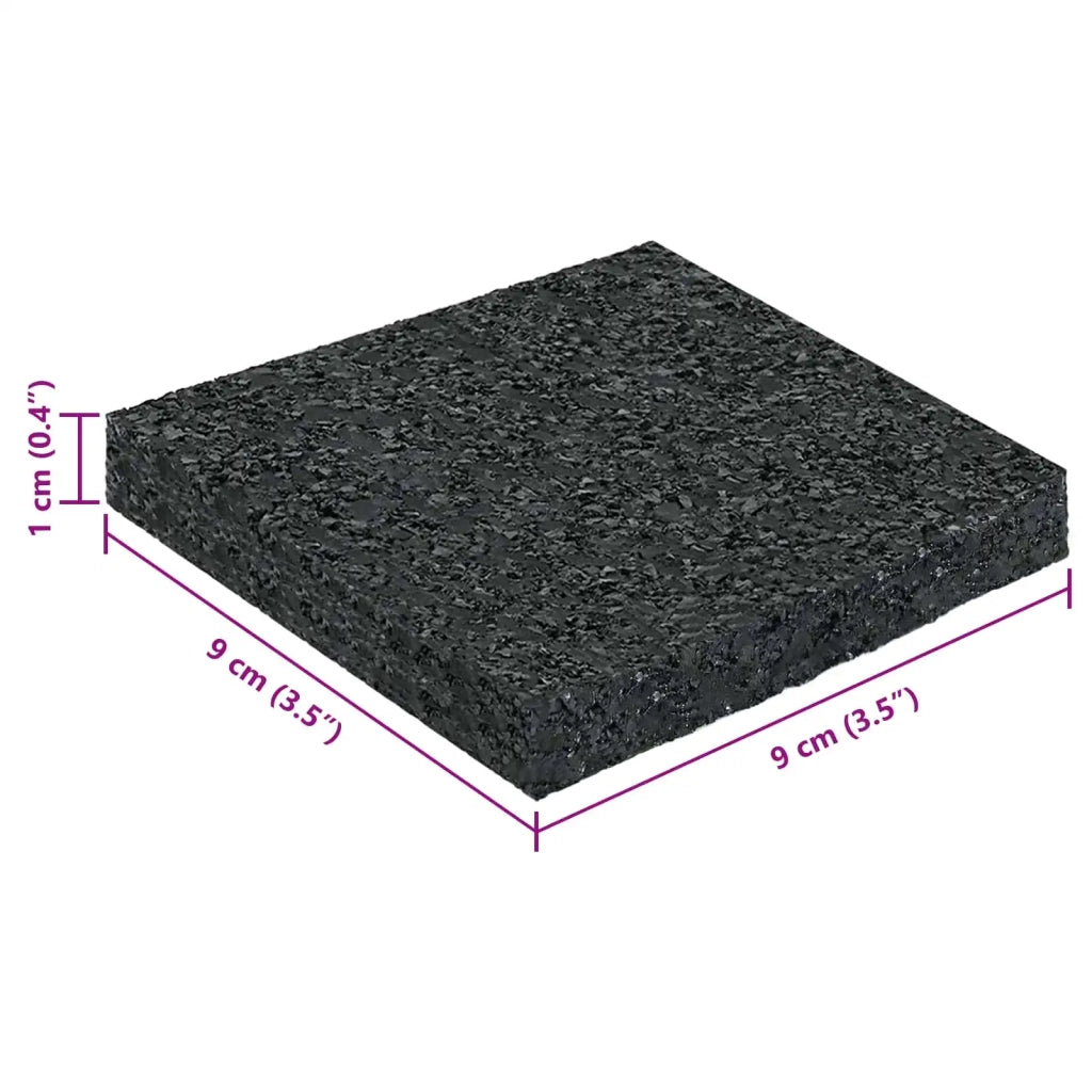 Pad per patio in granuli di gomma Nero 9 x 9 x 1 cm Gomma 42027233