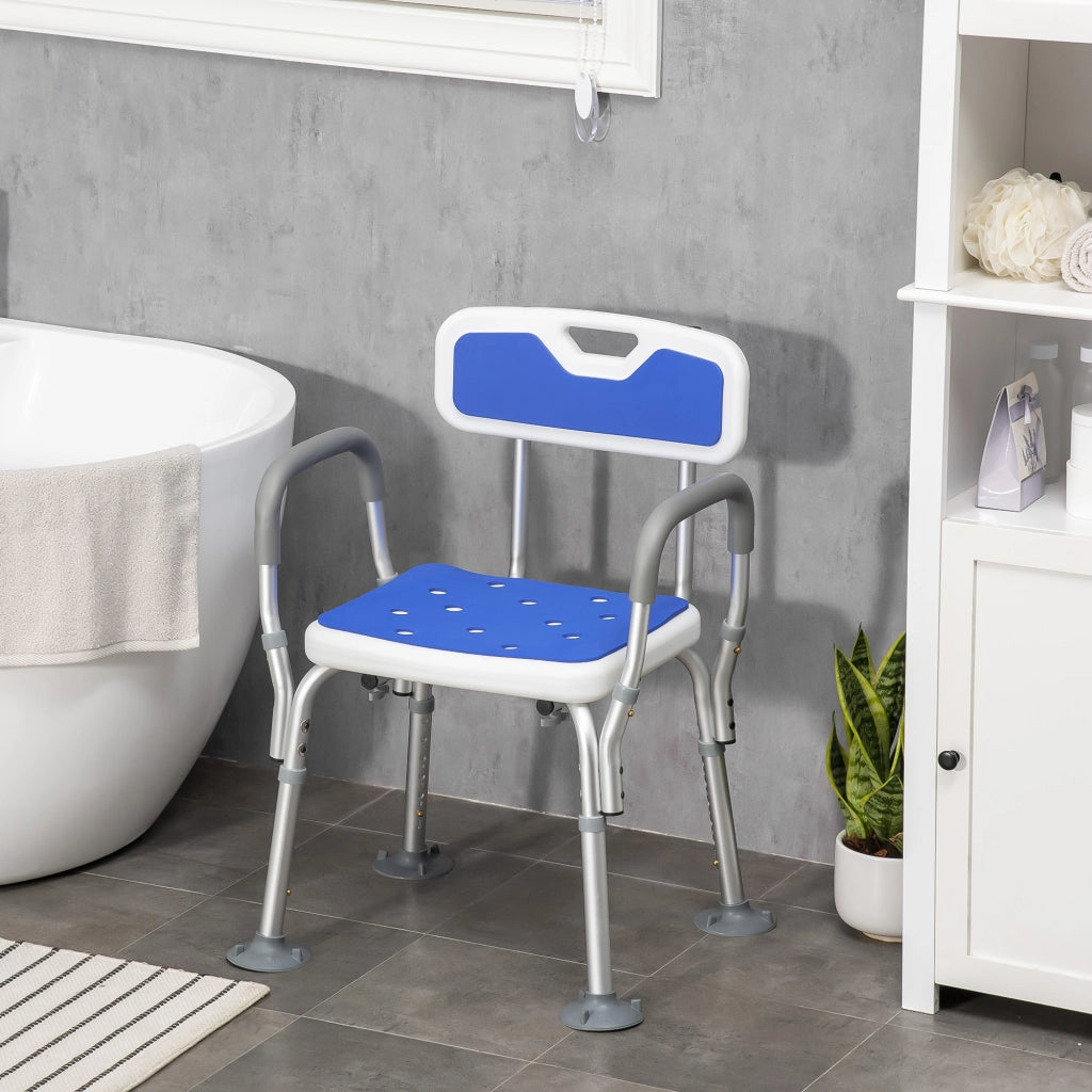 Sedia da Bagno con Imbottitura e Braccioli ¨C Zephmum ¨C Bianco, Regolabile