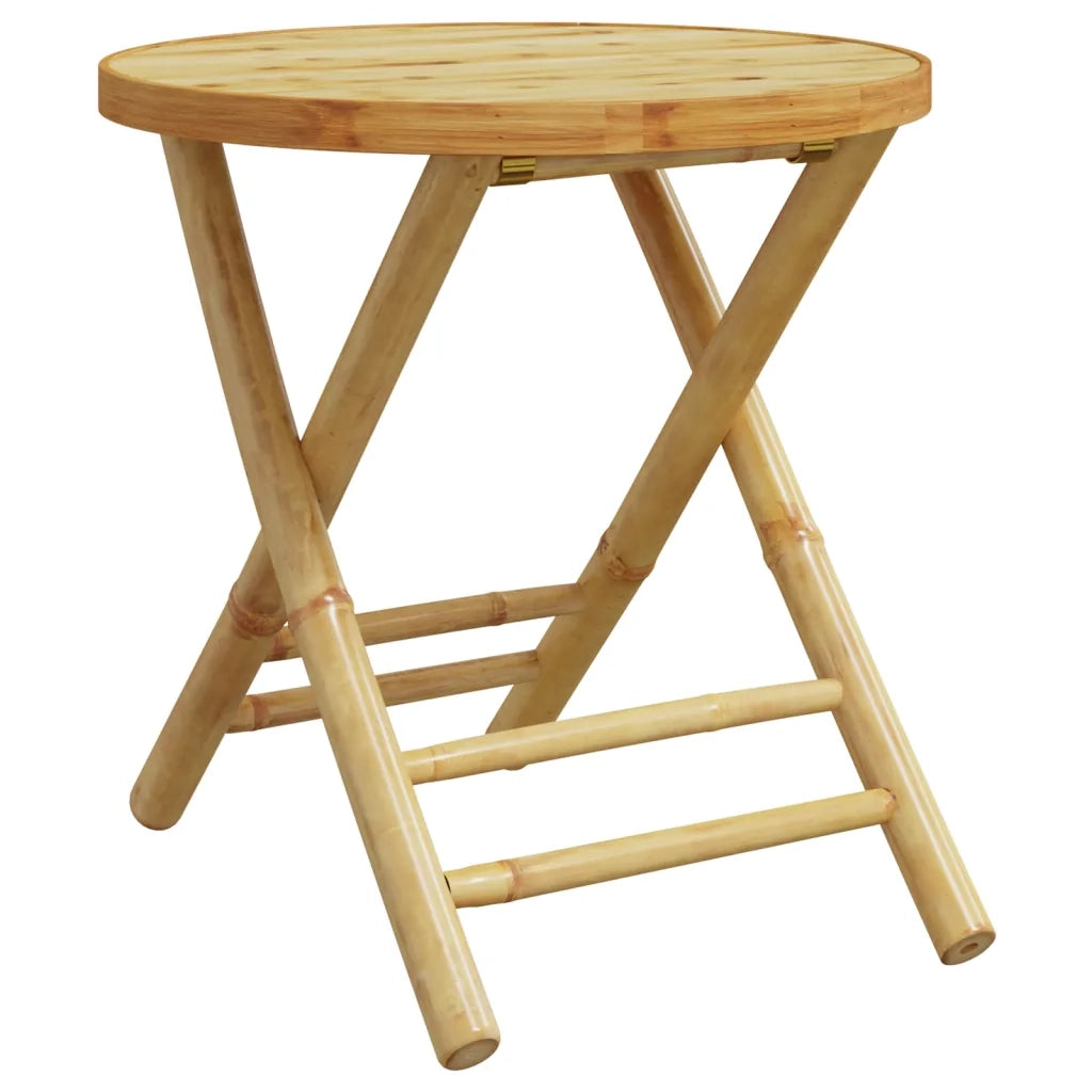 Set da Bistrot Pieghevole 3pz con Cuscini Grigio Scuro Bambù