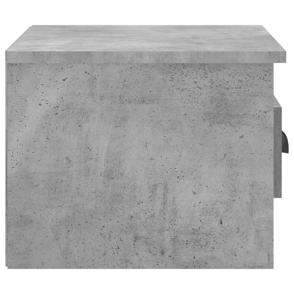 Set di 2 Comodini | Armadio da Notte | Mobiletto da notte a Parete Grigio Cemento 41,5x36x28 cm