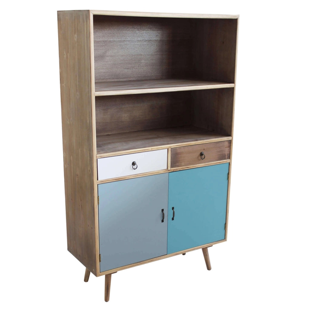 Mobiletto con 2 cassetti e un anta in Legno MDF cm 80x35x140 - THORBURN