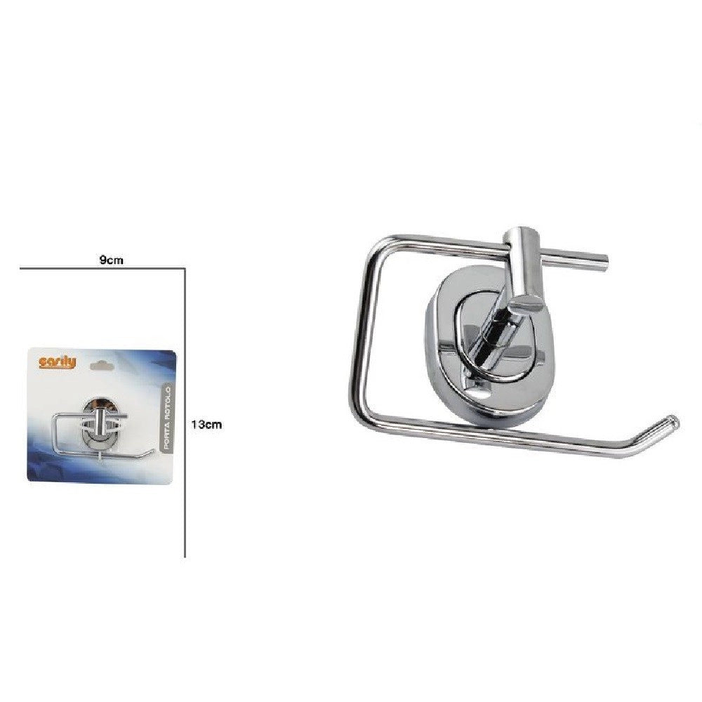 Trade Shop - Porta Rotolo Carta Igienica Fissaggio A Parete Per Bagno Wc Toilette 69191 -