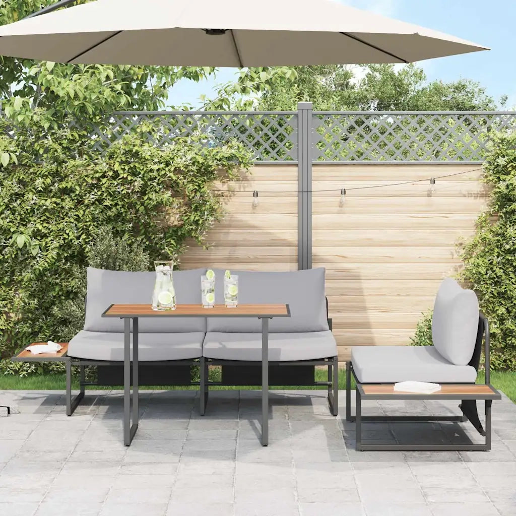 Set da Pranzo per Giardino 3 pcs Grigio chiaro Acciaio 3335889