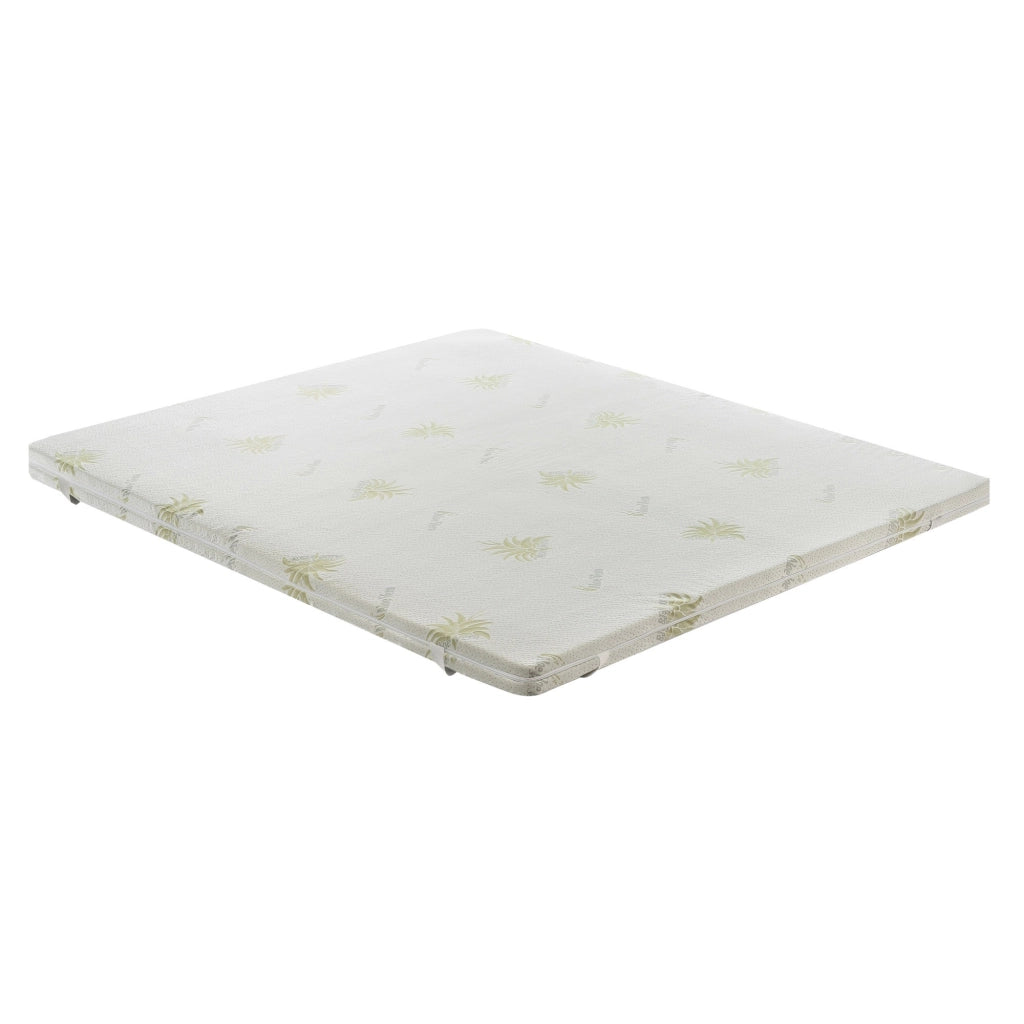 Topper Matrimoniale 160x200 in memory foam 7 cm con rivestimento in aloe vera sfoderabile