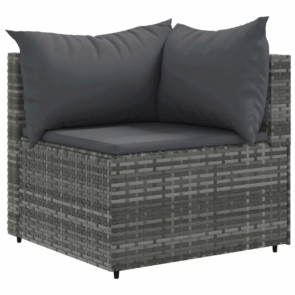 Set Divani da Giardino 9 pz con Cuscini in Polyrattan Grigio 3308202