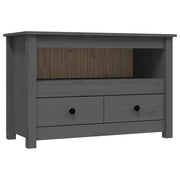 Mobile TV | Armadietto TV | Mobile Porta TV Grigio 79x35x52 cm in Legno Massello di Pino