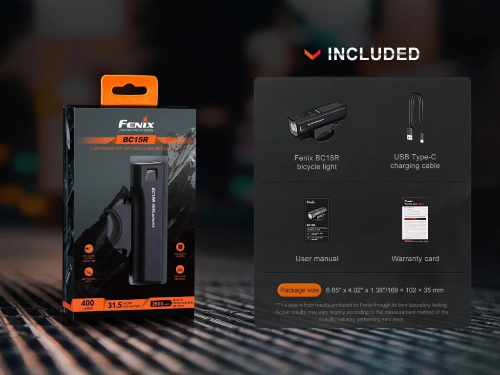 Luce per bicicletta FENIX BC15R 400 lumen 78 metri