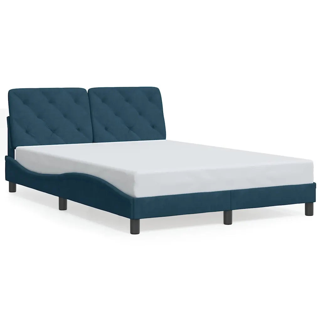 Giroletto senza Materasso-Struttura Letto Blu 120x200 cm in Velluto
