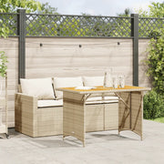 Set da Pranzo da Giardino 2 pz con Cuscini Beige in Polyrattan 366338