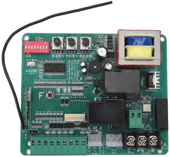 Pannello di controllo per porte scorrevoli - Regolazione con un solo pulsante - Funzione di velocità lenta - Indicatori LED - Tasto di regolazione della resistenza motrice - 220V - Controllo della porta