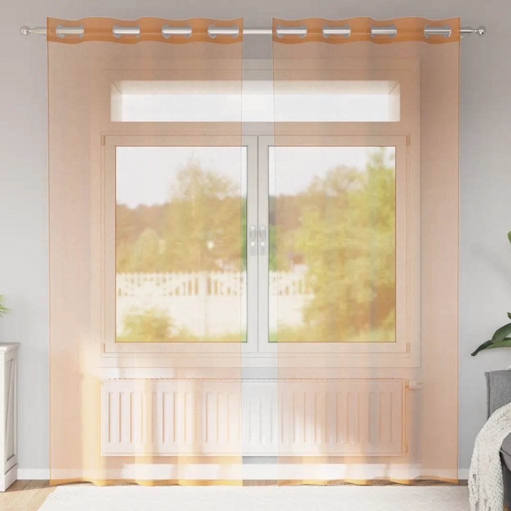 Tende in Voile con Occhielli 2 pz Terracotta