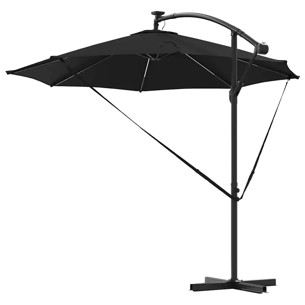 Ombrellone-Ombrello da giardino 294 x 294 x 248 cm Poliestere e Alluminio Nero