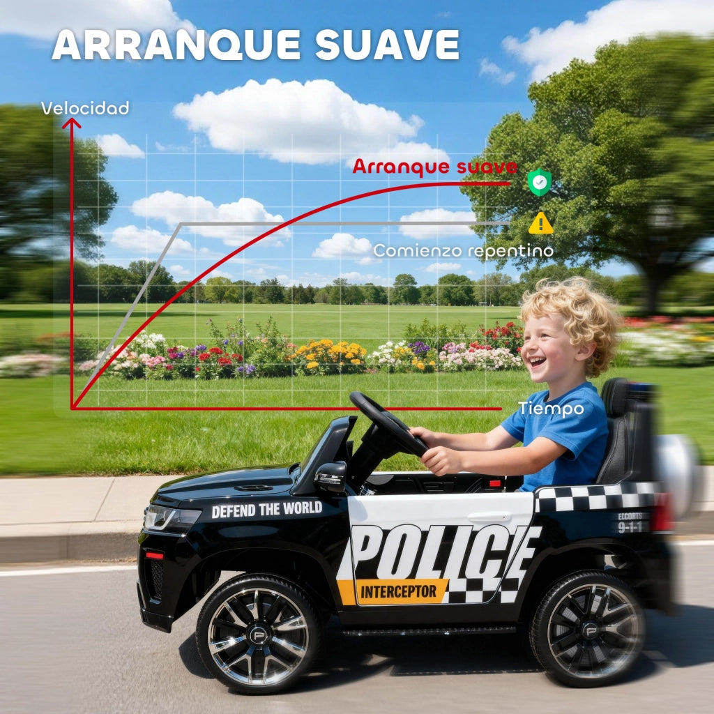 Auto Polizia Bambini Telecomando ¨C Minimal ¨C Nero