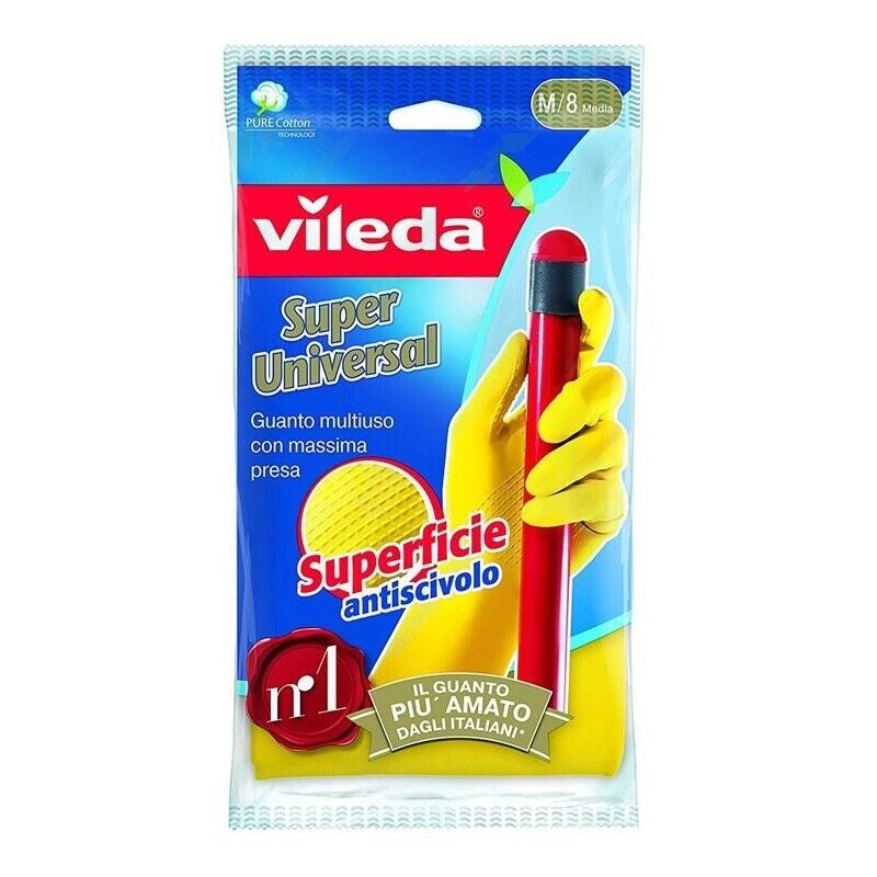 VILEDA GUANTI ANTISCIVOLO SUPER GRIP UNIVERSALI TAGLIA M/8