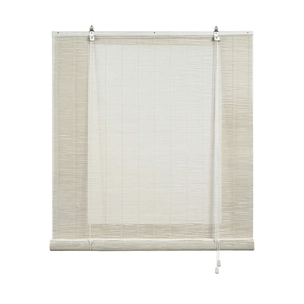 Tenda a rullo oscurante in bamboo naturale Bianco 60x175 cm
