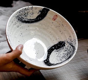 Bowl per Insalata - Zuppiera in Ceramica - Bowl per Ramen Grande - Zuppiera per Noodles - Bowl per Dessert di Grano - Bowl per Avena - Bowl per Frutta - Bowl per Servire - Bianco