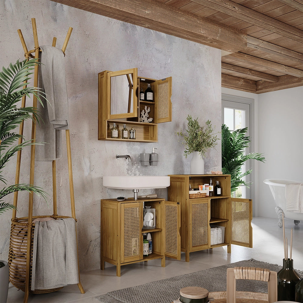 Vicco Set di mobili da bagno Bambù 3 parti