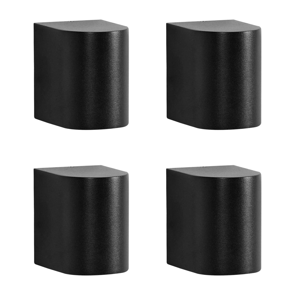Set di 4 lampade da esterno per pareti esterne, 8 cm, in metallo e alluminio, moderne, nere