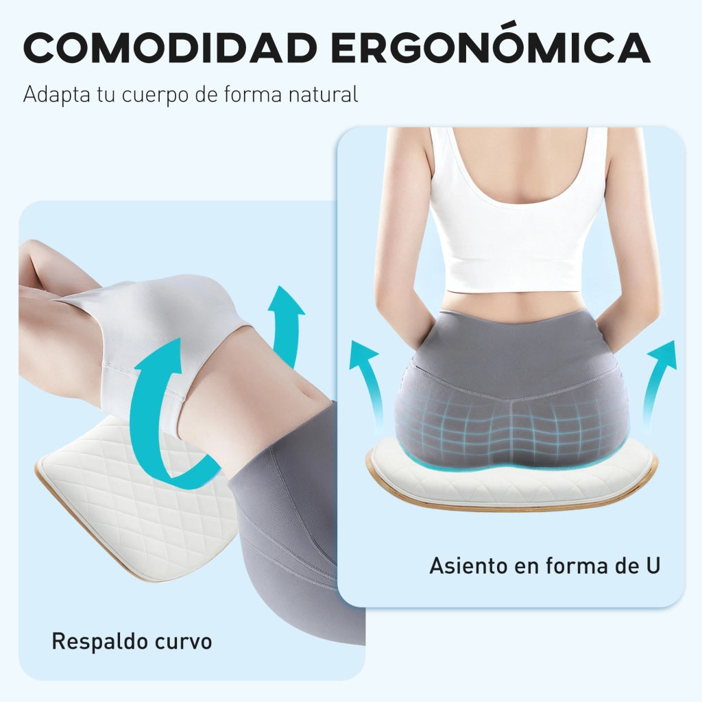 Sedia da Ufficio Giratoria Senza Braccioli ¨C Zephmum ¨C Schienale Curvo Seduta a U Altezza Regolabile Basculante Bianco
