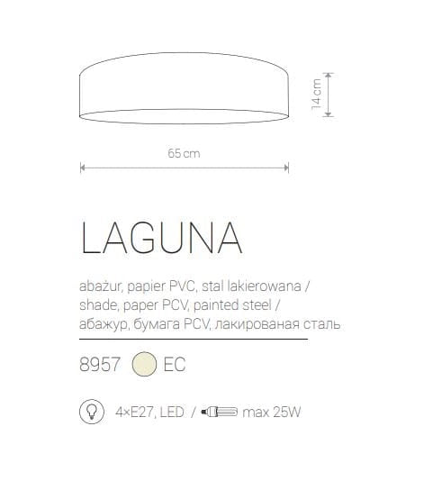 Plafoniera Nowodvorski Laguna crema velluto 65cm E27