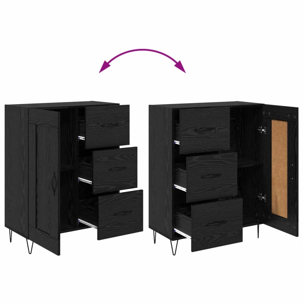 Credenza Rovere Nero 69,5 x 34 x 90 cm Legno ingegnerizzato 881620