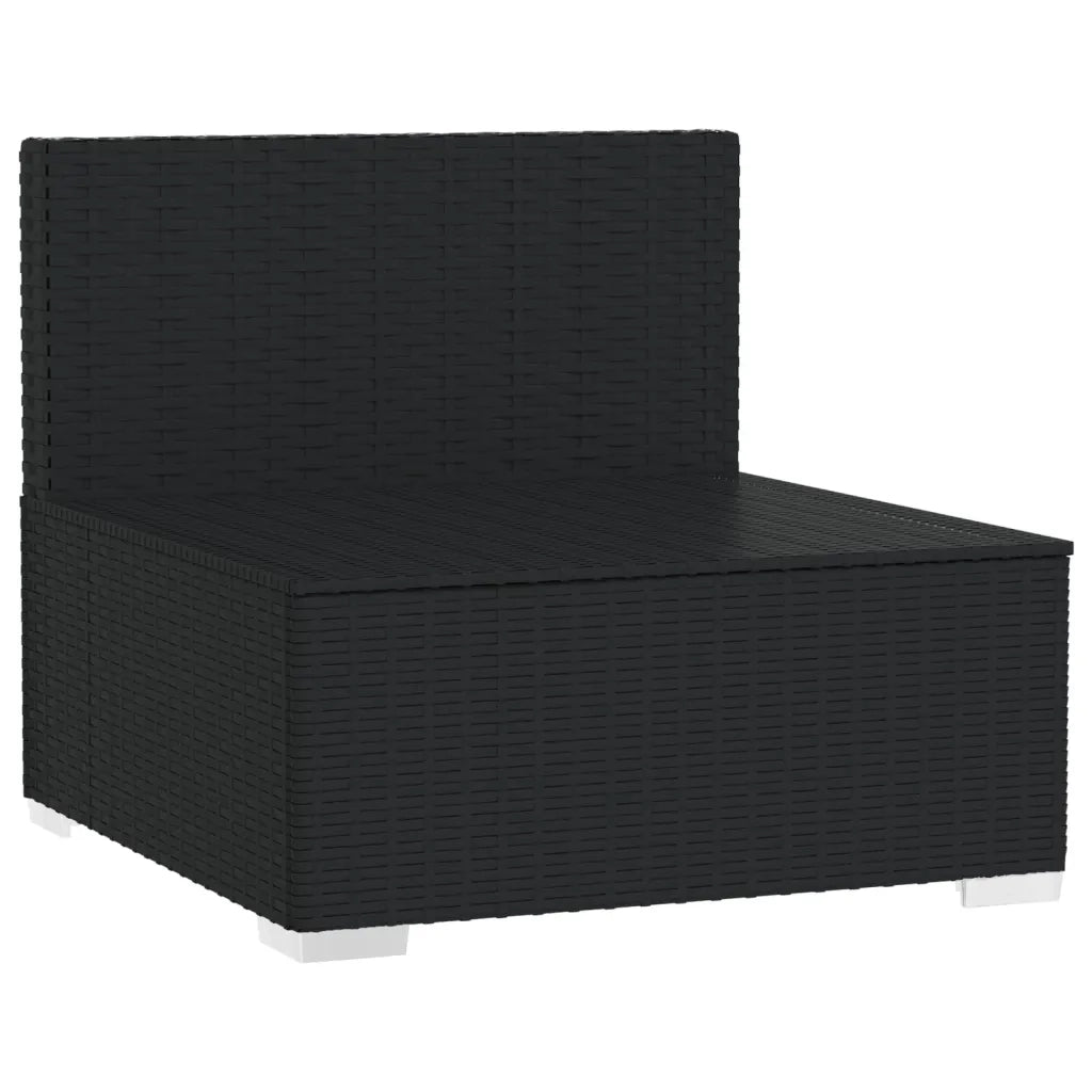 Divano a 3 Posti con Cuscini in Polyrattan Nero 317495