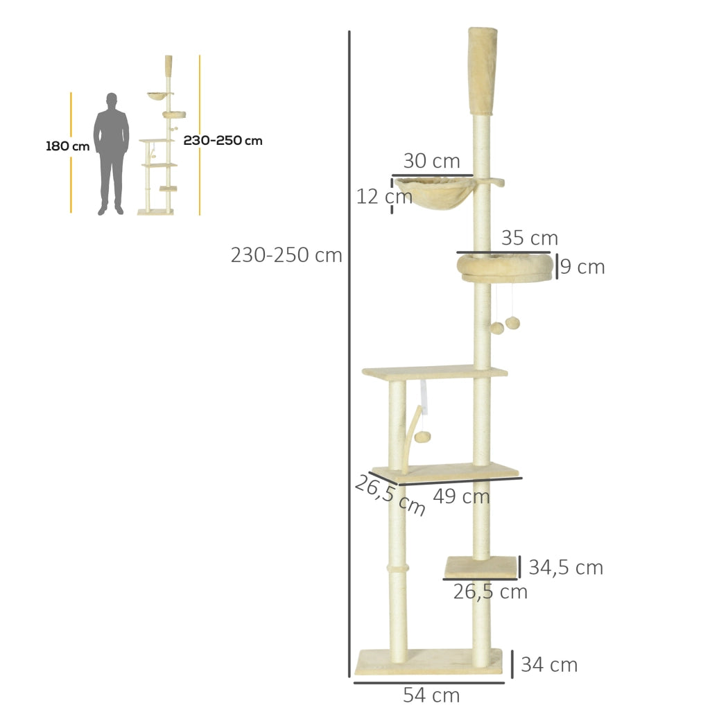 Albero per gatti ¨C Minimal ¨C Beige 230-250 cm