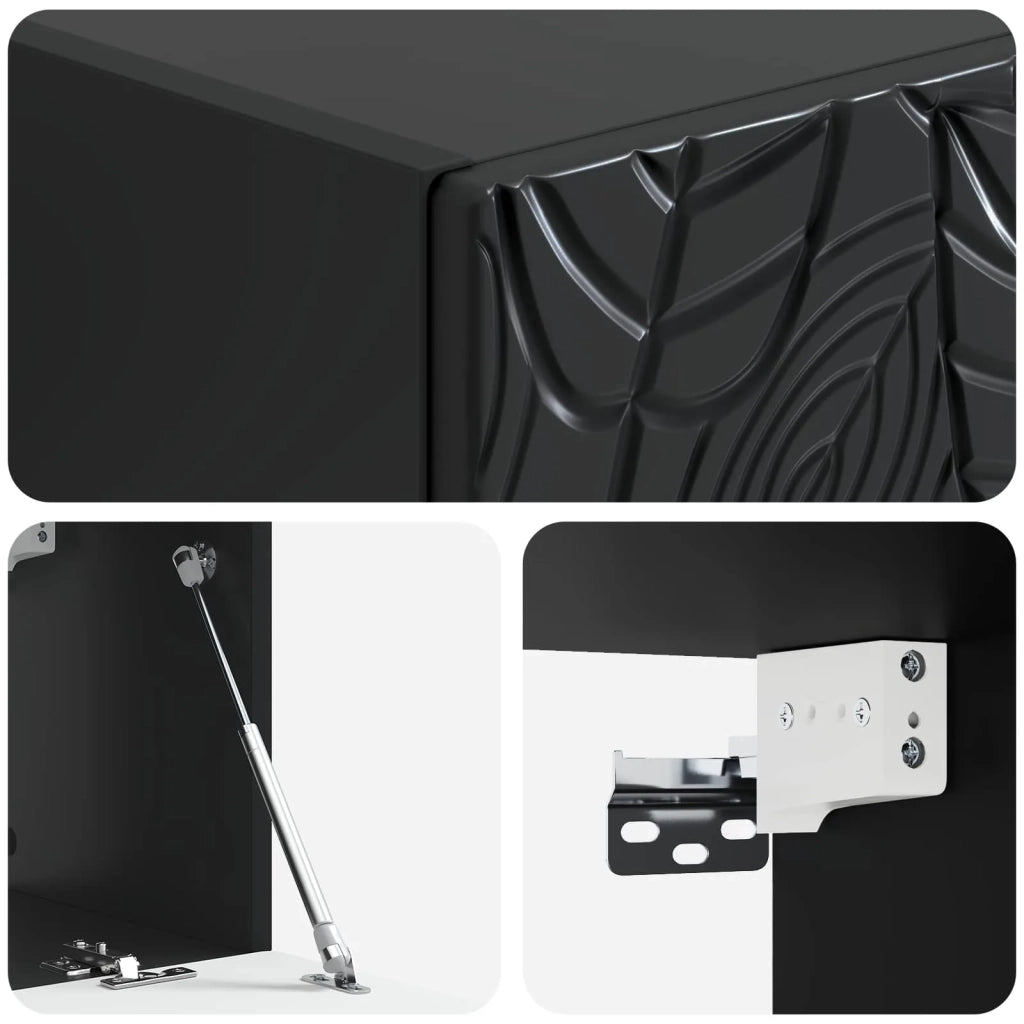 Mobile TV da Muro | Armadietto TV | Mobile Porta TV 59,5 x 41 x 30 cm Nero
