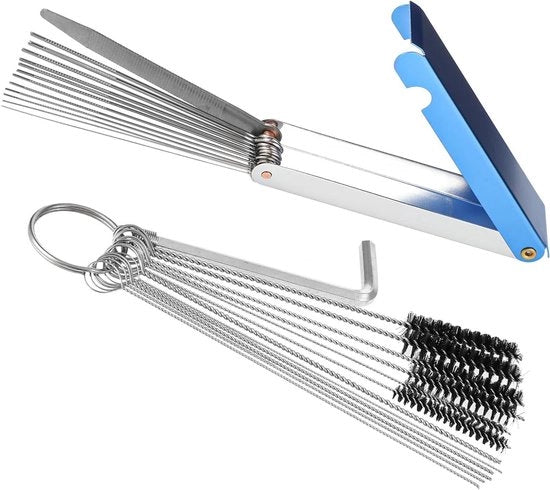 Set di Pulizia Carburatori - Set di Spazzole Nylon Spazzole di Pulizia Aghi di Pulizia Chiave a Goccia Motocicletta ATV Motocicletta da Terra Trapano Carburatori Cacciaviti Seghe a Catena Spray Torcia.