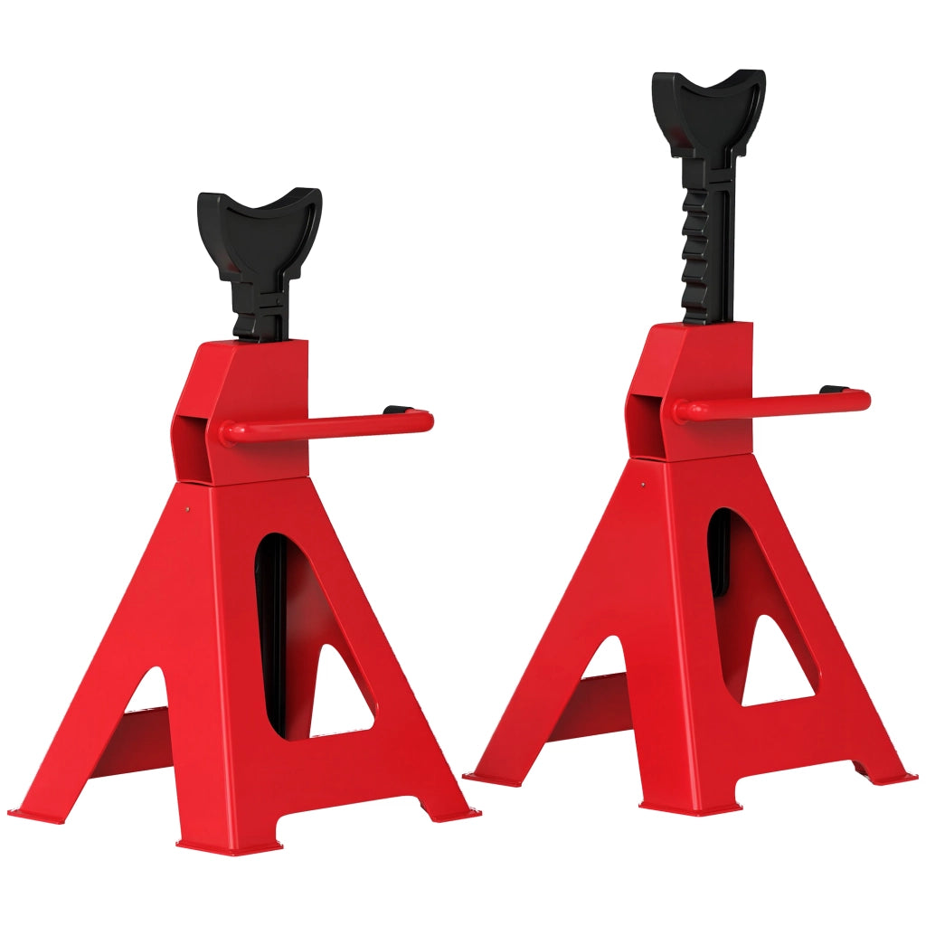 Cavalletti Auto 3 Tonnellate ¨C Xylo ¨C Regolabili 29-42.5 cm Acciaio Carbonio Ghisa Rosso