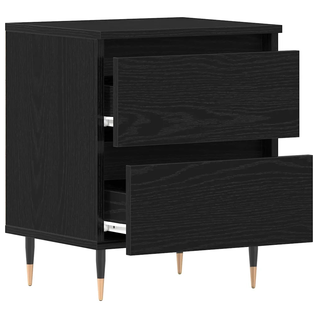 Armadio da Notte con cassetto 2 pcs Rovere Nero 40 x 35 x 50 cm 863467