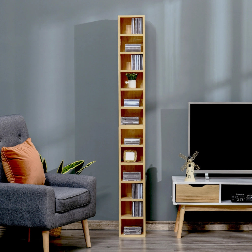 Libreria 6 Ripiani per CD e DVD ¨C Zephmum ¨C Legno 21x19x88 cm