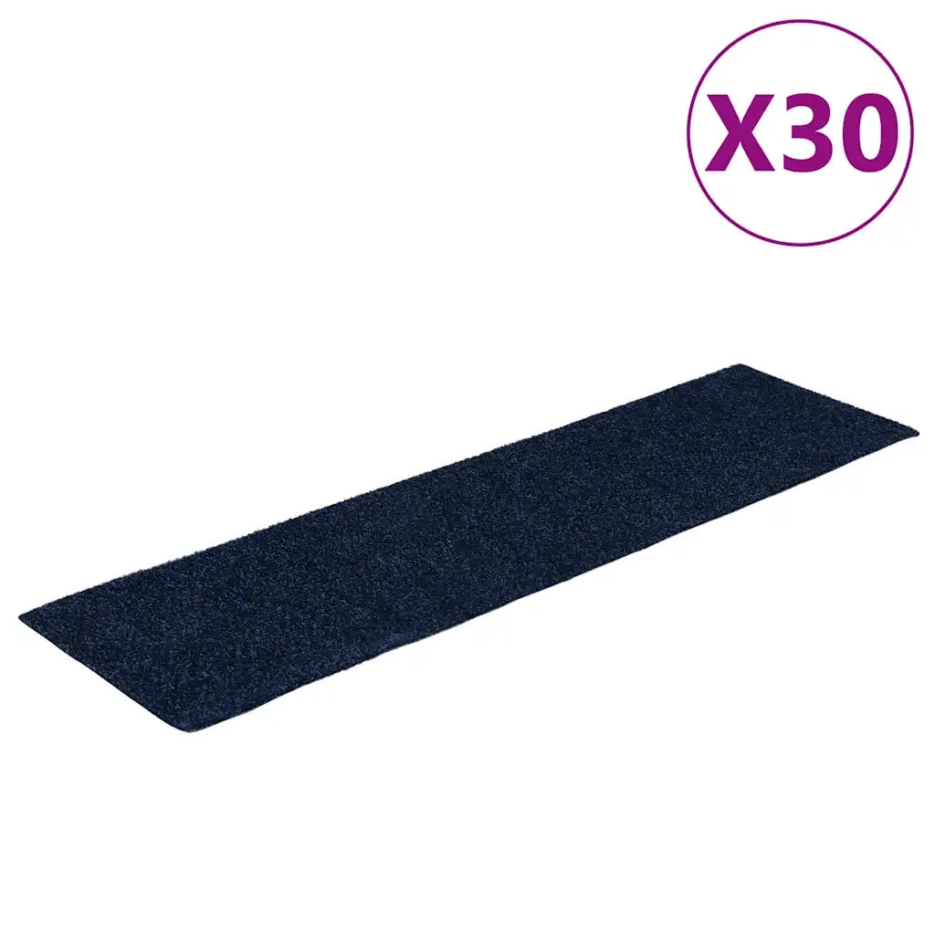 Tappetini per scale autoadesivi 30 pz 76x20 cm blu navy rettangolari 3365731