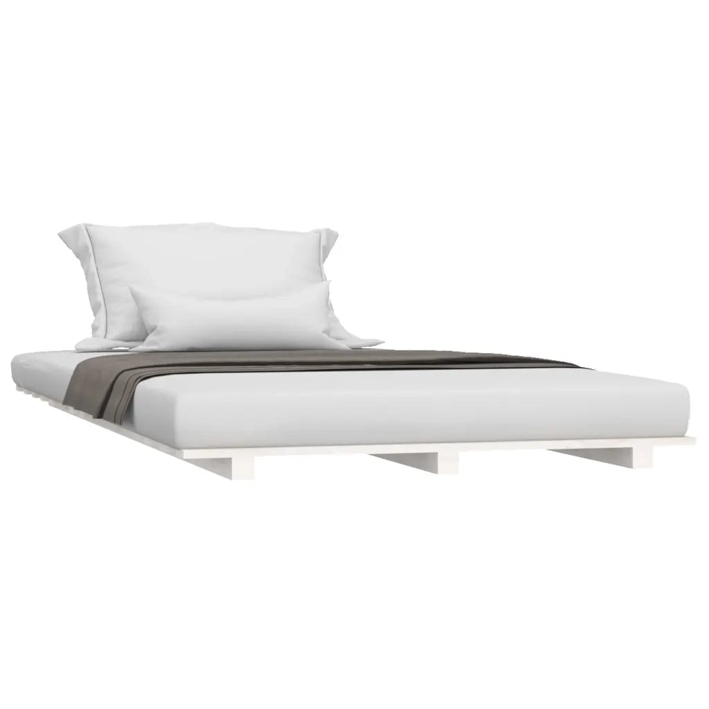 Giroletto senza Materasso-Struttura Letto Bianco 100x200 cm Legno Massello Pino 811845