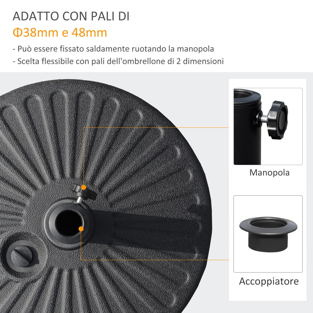 Base per Ombrellone ¨C Minimal ¨C Nero HDPE