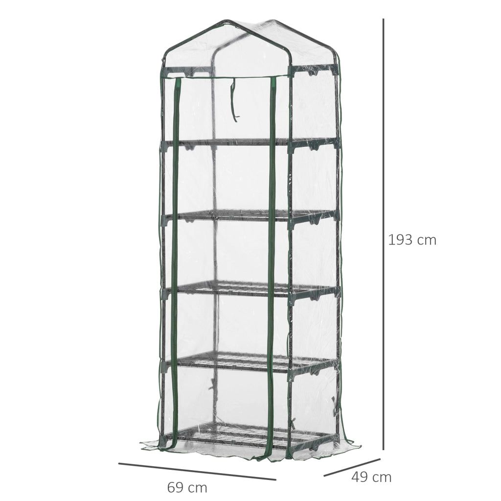 Serra da giardino con ripiani ¨C zephmum ¨C 69x49x193 cm