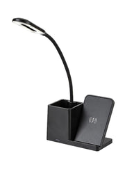 Lampada da scrivania LED nera dimmer CCT Qi USB Rabalux