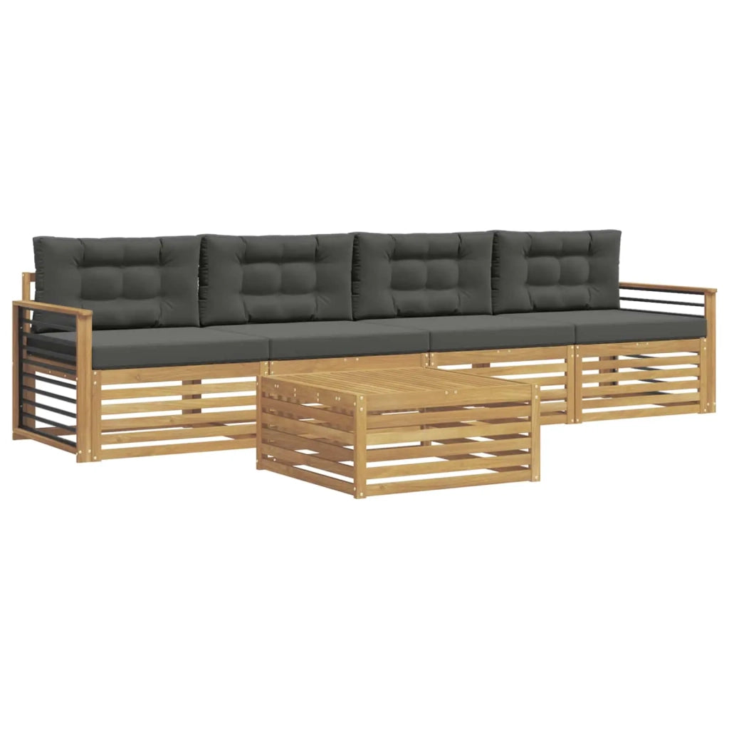 Set di divani da esterno con cuscino 5 pcs Bianco e Antracite 3390017