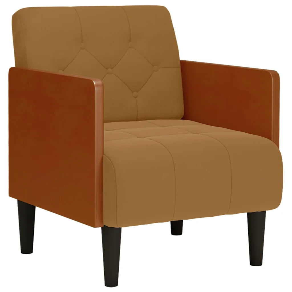 Divano Sedia con Braccioli Marrone 55 cm in Velluto 4100598